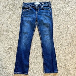 BKE Jeans Womens Size 27 30x27 Blue Dark Wash Addison‎ Crop Denim Bootcut Y2K